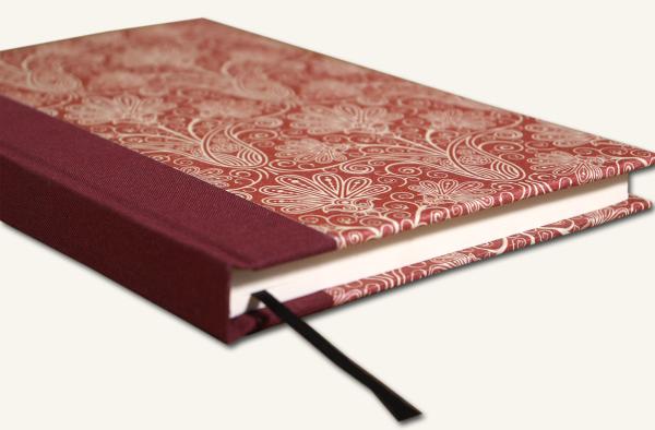 Tagebuch bordeaux Dekor fein floral
